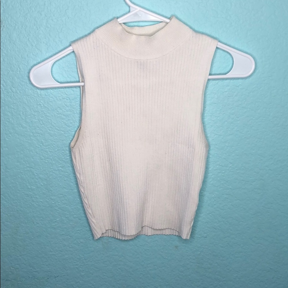 White Sleeveless Crop Top